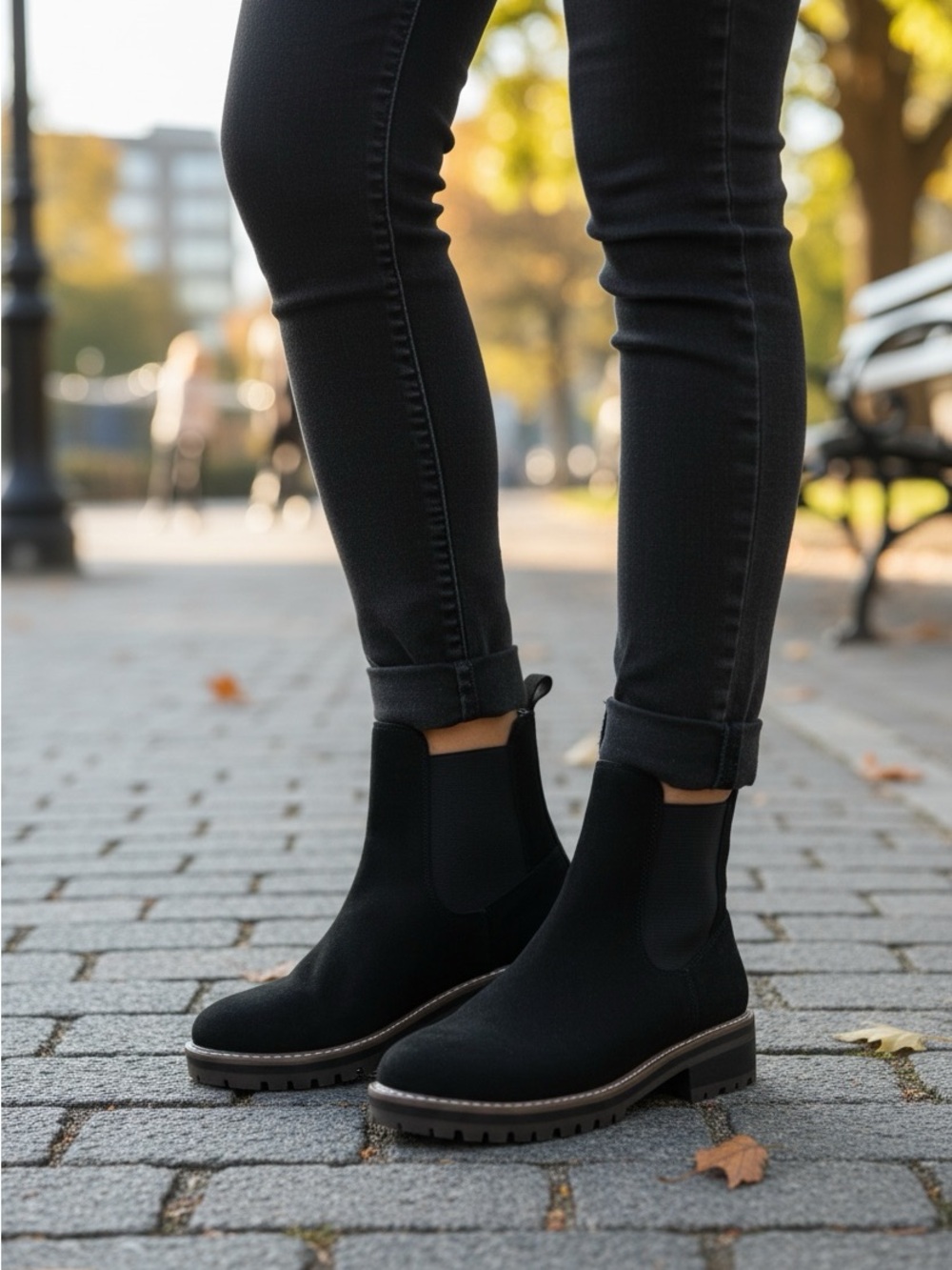 Classic Suede Kensie Black Chelsea Ankle Boots - Women SZ 7.5